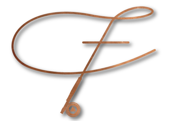 Freestone Restaurant's Copper fly rod F Logo Graphic